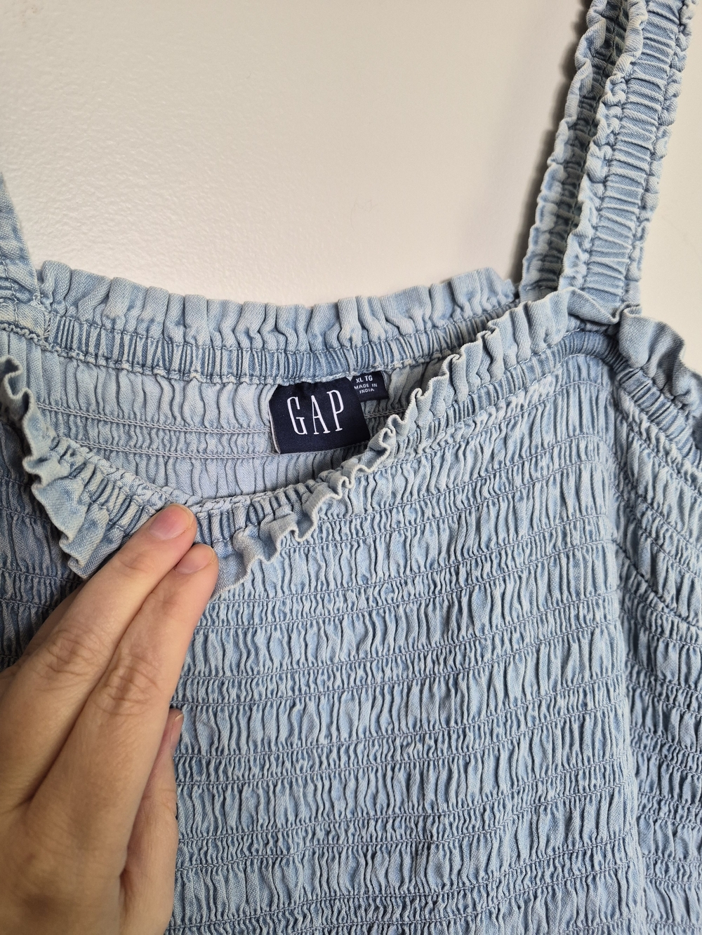 GAP Light Blue Smocked Maxi Dress
